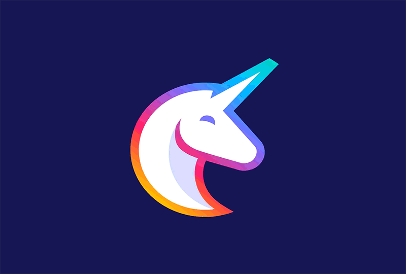 animated unicorn logo